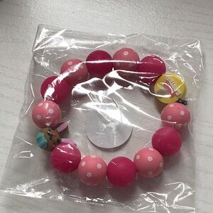 Pink Polka Dot Beaded Bracelet